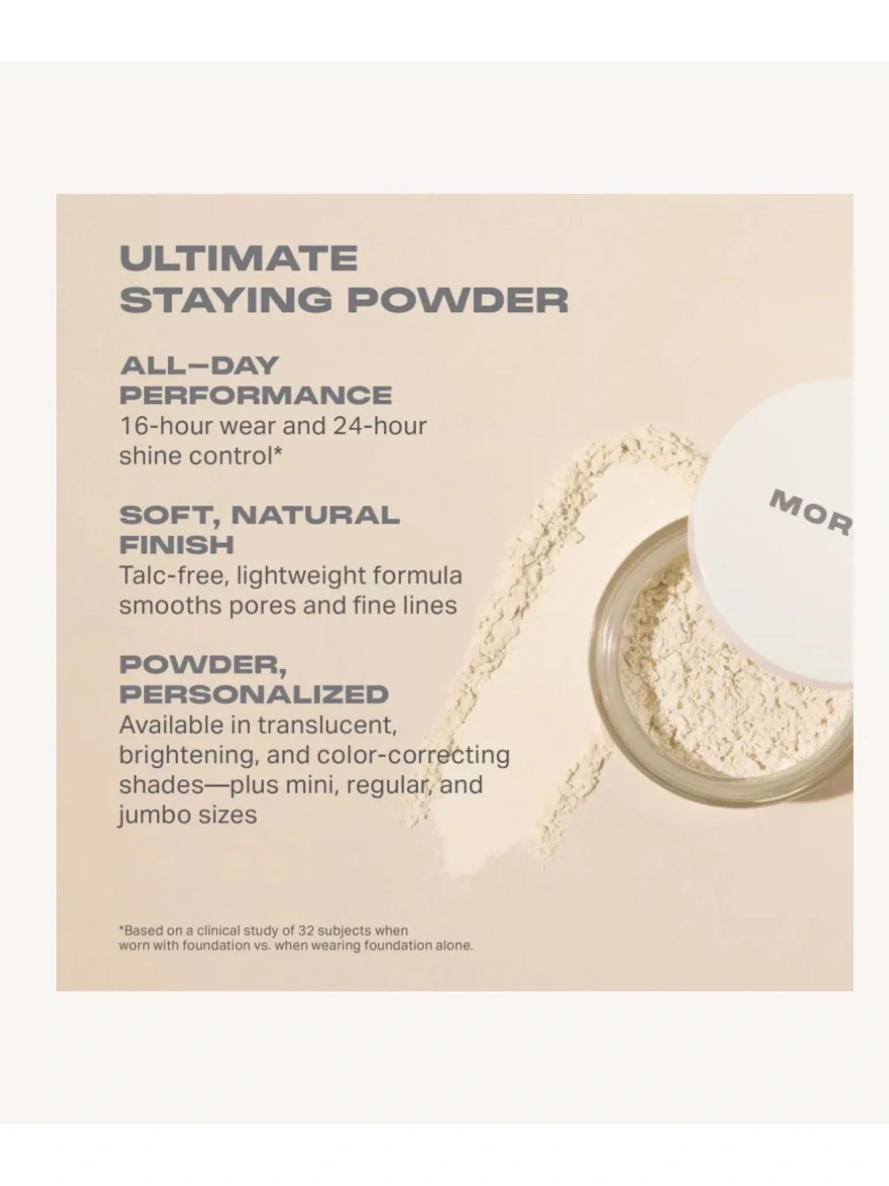 Morphe Loose Setting Powder - Black Lid with Cream Powder